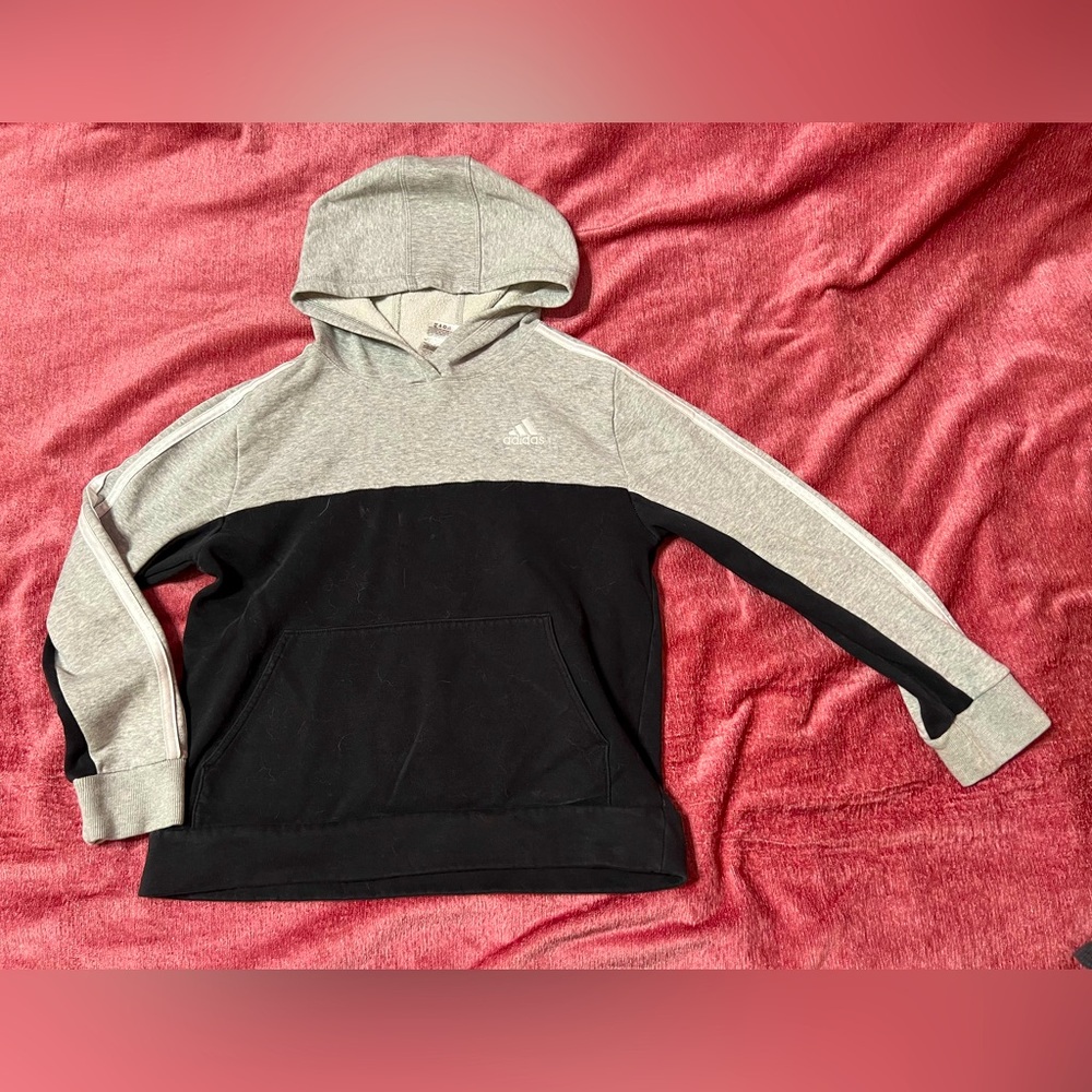 Adidas Kids Gray and Black Hoodie